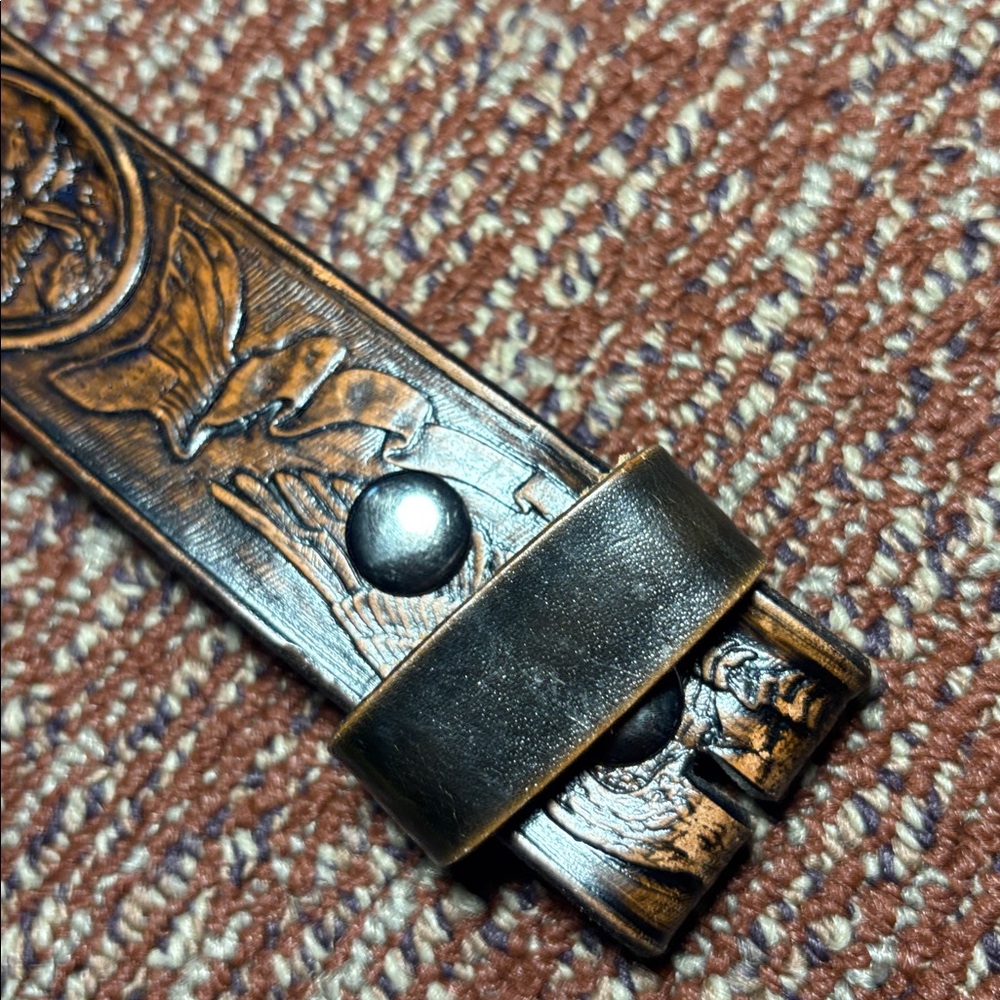 Artec Canada Tooled Leather Belt Strap Men’s Soaring Eagle Outdoorsman Belt 42 View 6